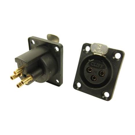 XLR embase femelle, contacts droits Cliff CP30080 Nombre de pôles: 3 noir 1 pc(s) (1/2)