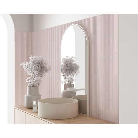 Carrelage mural faïence effet relief RYTHM 20x5cm 20x5cm Cloud Pink stony - Mat - boîte de 0.38 m2 20 x 5 cm Cloud Pink stony - Mat - boîte de 0.42 m