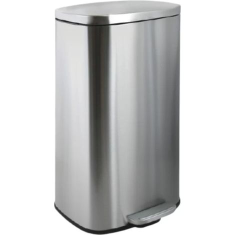 Spirella – Poubelle à pédale 50L inox brossé – Ouverture facile avec pédale – Insert plastique avec poignée – Dimensions 42,7x29,7x64,3cm