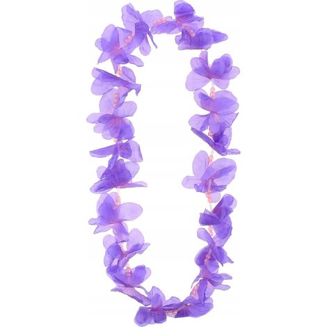 Collier hawaïen HAWAÏ Papillon violet Aloha