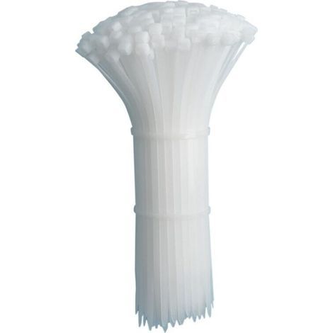 Bridas para cables resistentes al calor, blancas, paquete de 100 unidades, 150 × 2,5 mm