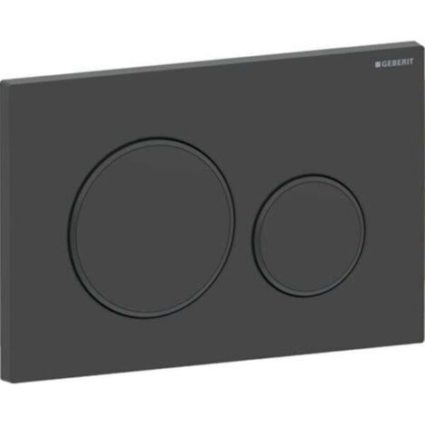 Plaque de commande WC GEBERIT DUOFIX Sigma 20 – Noir Mat – Montage sans outil – 115.882.16.1 Système de chasse d'eau à 2 boutons –