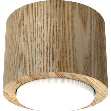Faretto soffitto tondo Ø10 legno chiaro GX53 15W Luminex