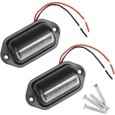 2PCS LED Eclairage Plaque Immatriculation Étanche 6 SMD LED Feux Arrière Lampe de Plaque d’Immatriculation pour 12V/ 24V Camion Camionnette Remorque Voiture Véhicule Caravane (1/4)