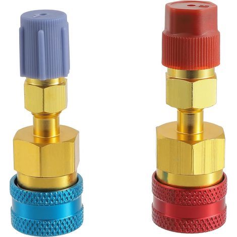 R134a High/Low Side Quick Connector R1234YF Hose Fitting Connector Adaptor for R1234YF Vehicle Air Conditioning System Evacuation Charging (2 pcs) (1/5)