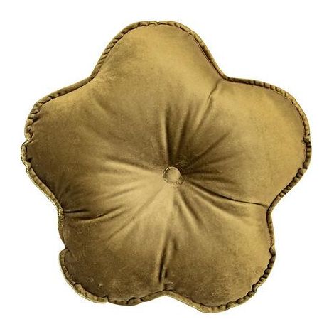 Flower Velvet braunes Dekokissen in Form einer Blume