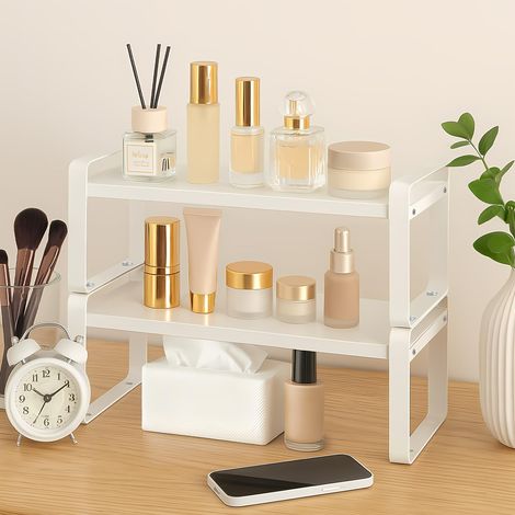 Office Desk Shelf Organizer 3 Tier Wood Desktop Display Shelf Rack Multipurpose Bookcase Stand Cute Dresser Top Rack Removable Bookcases for Home and Countertop Storage (Black Wood) (1/5)