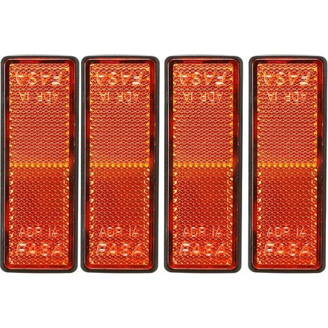 4X Catadioptre Orange Rectangulaire Adhesif Catadioptre pour Vehicule Réflecteur Remorque Signalisation (1/4)