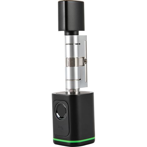 Serrure connectée, serrure électronique à empreinte digitale, pour 60 mm porte,IP53,cylindre 60 mm, serrure électronique avec carte carte-clé, application, clé manuelle,noir (1/5)