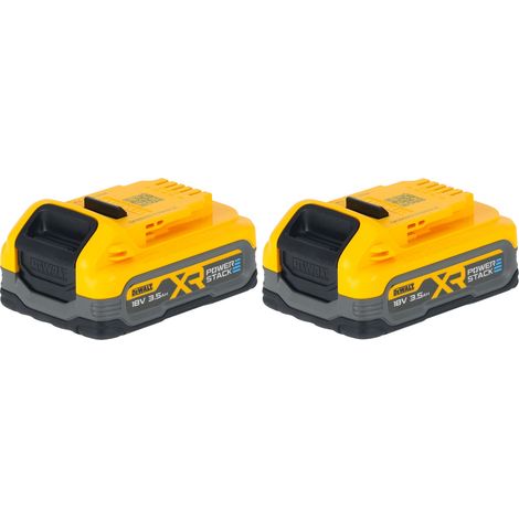 Set batteria DeWalt DCBP 318 S2 con 2 batterie Powerstack 18 V 3,5 Ah / 3500 mAh XR Li-Ion - con indicatore di carica (1/4)