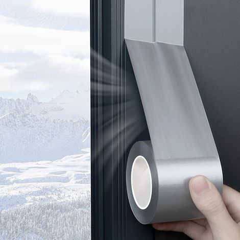 Argent Bande d'étanchéité pour fenêtres et portes, 5 cm x 10 m, idéale pour l'hiver. Ruban isolant et d'étanchéité pour fenêtres et portes, compatible avec les climatiseurs. Se retire facilement et pr (1/5)