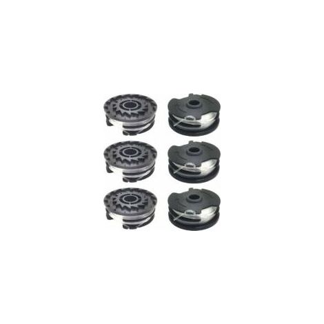 Lot de 6 bobines de fil de rechange pour coupe-bordure – Résine copolymère nylon – Diamètre 1,6 mm – Design en spirale pour coupe efficace - 20-Li (1/4)