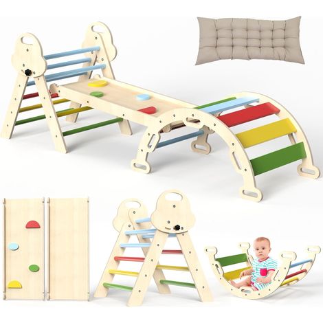 Indoor Playset: 7-in-1 Climbing Frame with Slide, Arch (1/5)