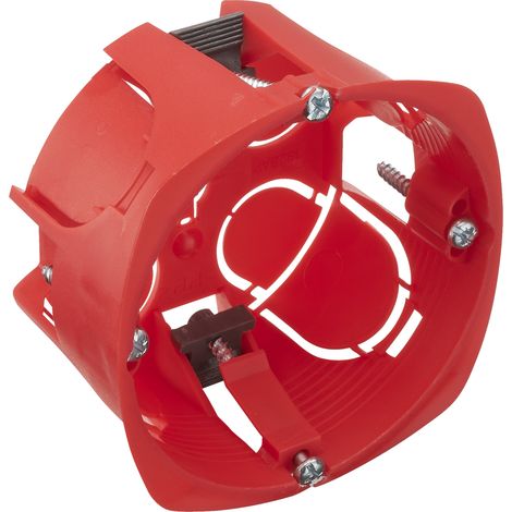 Caja de empotrar para enchufes e interruptores de yeso D67/P40 Rojo