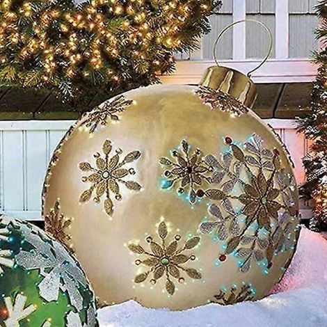 Boule de Noël gonflable décorative de 60 cm en PVC, géante, pour sapin de Noël, sans lumière. (1/5)