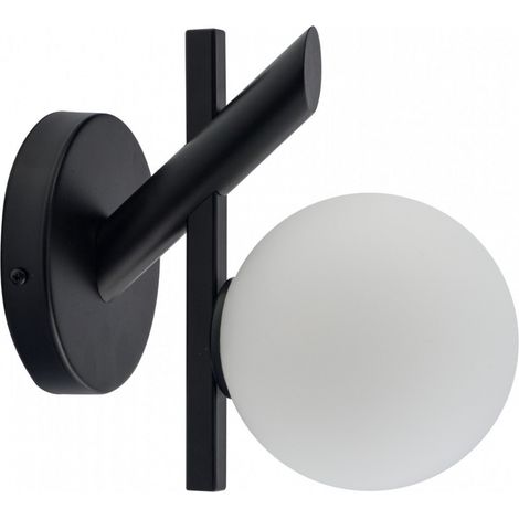 Applique murale moderne noire globe blanc Zoe G9 Sigma