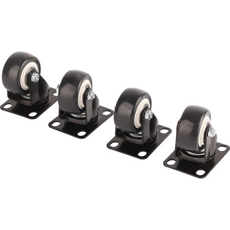 roues universelles à 2 roulements amovibles, silencieuses, résistantes à l'usure, plates et rotatives, en PVC et fil d'acier. (1/5)