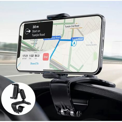 Support de téléphone pour tableau de bord de voiture, rotatif à 360° et réglable, compatible avec les smartphones de 4 à 7 pouces.