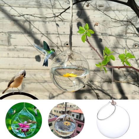 Bol Alimentaire Pour Colibris - En Verre Soufflé À La Main - Pour Jardin Extérieur - 1 Pièce (1/5)