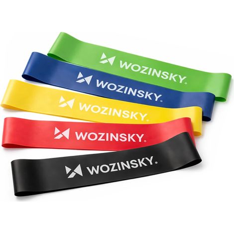 Mini fasce elastiche di resistenza Wozinsky WGO-5 in lattice per attivazione muscolare - 5 pezzi. (1/4)