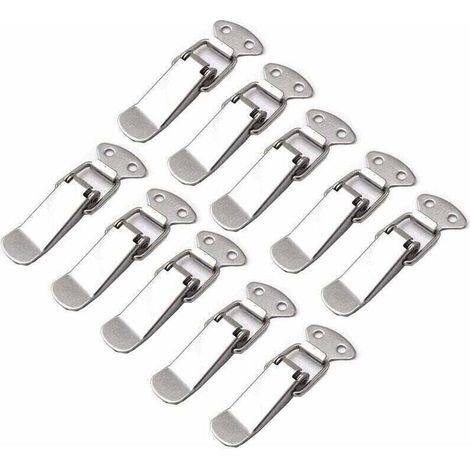 10 Pièces Loquet à Ressort Bascule Acier Inoxydable Fermeture à Levier Tiroir Hardware pour Coffre à Outils valise et Coffre