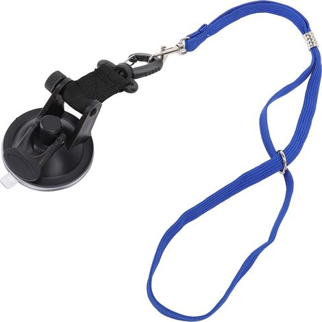 Laisse de bain pour chien avec ventouse, réglable, pour chien et chat, avec corde de sécurité fixe pour la douche, le bain et le toilettage, bleue, taille S (1/5)