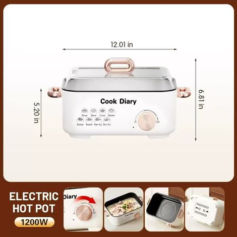 Cuiseur vapeur électrique transparent 3 niveaux, appareil multifonction pour petit-déjeuner, fondue et cuisson au four, modèle simple étage (1/5)