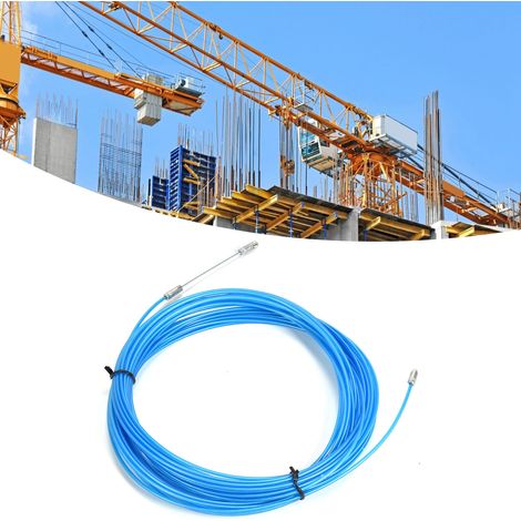 Câble en acier inoxydable pour grues à tour d'ascenseur, câble multibrins en acier pur, fil d'acier gainé de plastique, bleu, 25 m (1/5)
