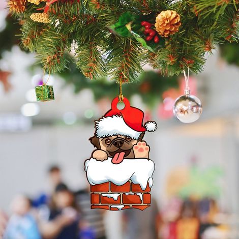 Guirlande Pendante - Décoration Arbre De Noël En Bois - Pour Intérieur Extérieur Voiture Sac À Dos - Lot De 1 Pièce (1/5)