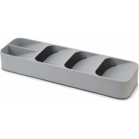 Rangement de couverts compacts , design révolutionnaire, optimise el l'espace dans les tiroirs, facile de à utiliser, gris, convient aux tiroirs de 8 cm de hauteur (1/4)