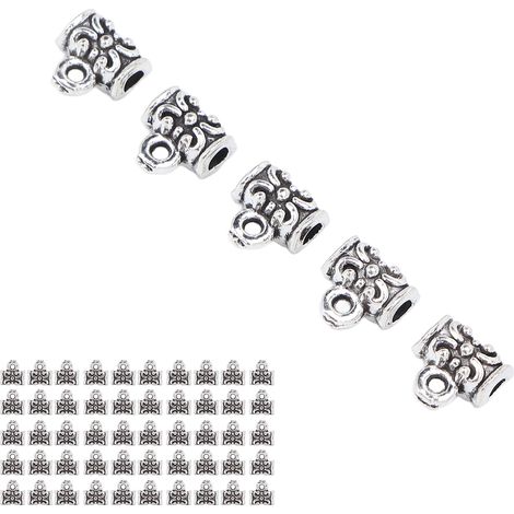 50 perles à barbe robustes en alliage, idéales pour la création de bijoux et la décoration de barbe et de cheveux.