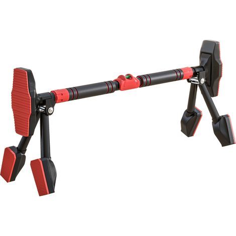 Verstellbare Klimmzugstange von 80 bis 110 cm, Tür-Klimmzugstange mit integriertem Niveau, dreieckige Struktur, bis zu 225 kg, schwarz (1/5)