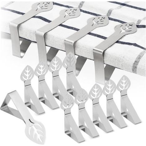 10 Pièces Pince Nappe Exterieur,Pince pour Nappe de Table, Nappe de Table Exterieur Inoxydable 7.5 x 4.5 cm pour Banquet (1/4)
