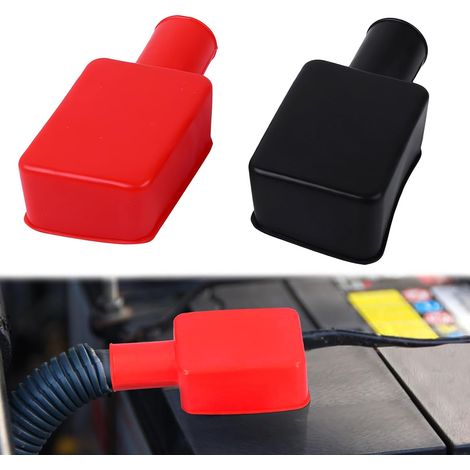 Bornes de Batterie Couvre, 2 Pièces Capuchon Battery Terminal, Caoutchouc Bornes Bouchon Protecteur, Borne de Batterie Couvercle Isolant, pour Voitures, Camions, Moto (1/5)