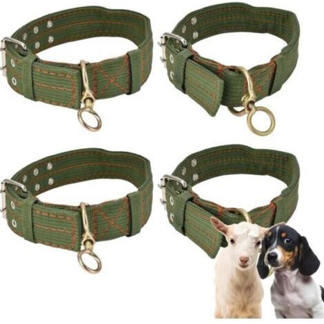 Set mit 4 dicken, verstellbaren Hundehalsbändern - Canvas-Halsband - Verstellbares Halsband - Für Pferd, Schaf, Rind, Hund, Kamel (L)
