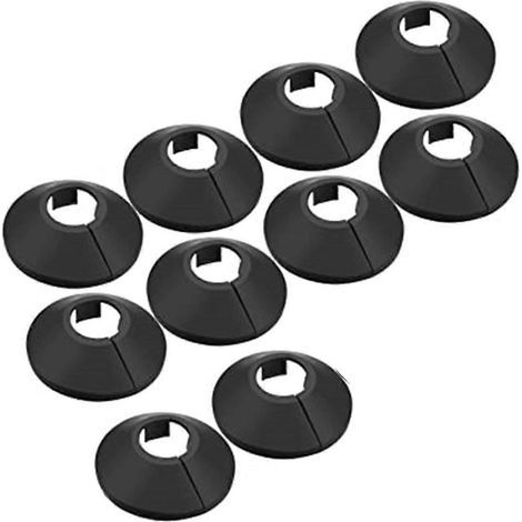 Lot de 10 protège-tuyaux pour radiateurs, surface lisse, installation facile, décoration murale pratique, accessoires de maison noirs (1/5)