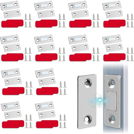12 Magnetic Latches for Cupboard Door Magnetic Latch Metal Door Magnet Suitable for Cabinet Doors, Cupboard Doors, Sliding Doors, Drawers and Windows (1/5)