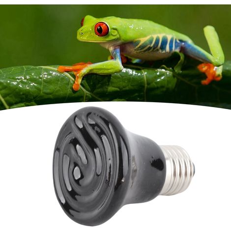Ampoule chauffante céramique reptile E27 70mm, infrarouge sans lumière, thermostat 0-40°C, pour terrarium amphibien et reptiles (1/5)