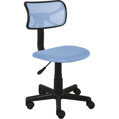 Sedia Girevole 5 Ruote Ufficio Cameretta Scrivania Schienale Ergonomico Azzurro (1/4)