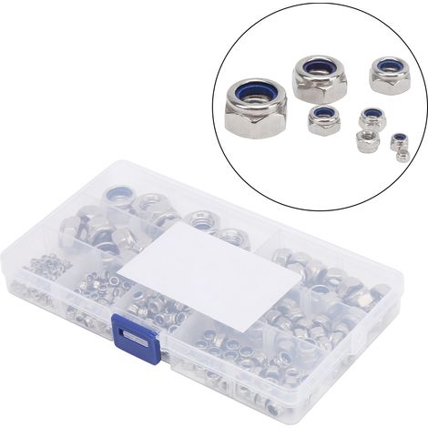 281-teiliges Set selbstsichernder Muttern aus Edelstahl 304 mit Nylon-Befestigungsmaterial (1/5)