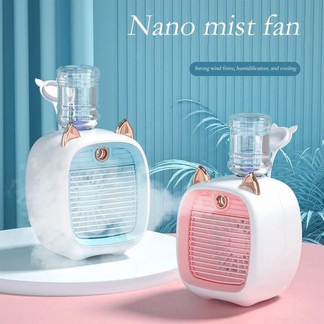 Mini raffrescatore evaporativo ricaricabile per bambini，ventilatore personale USB con umidificatore