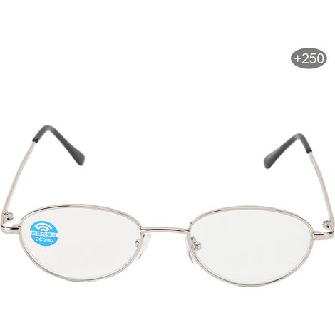 Lunettes de lecture pour soulager la fatigue visuelle, lunettes haute définition pour presbytes avec étui (+250 monture argentée) (1/5)