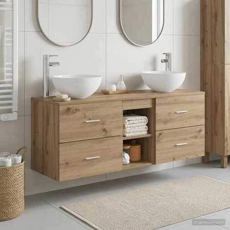 vidaXL Bathroom Cabinet Set 3 pcs Artisan Oak 129 x 41 x 80 cm (1/5)