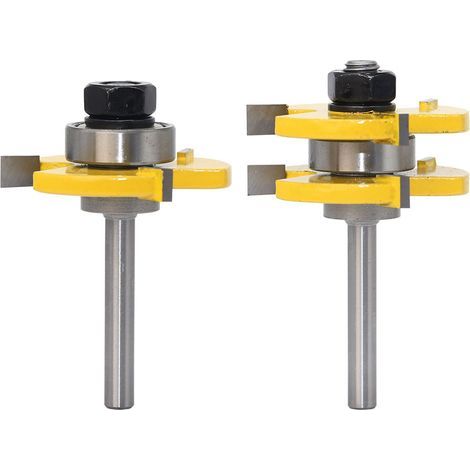 Nut- und Feder-Fräser-Set, 3 Schneiden, 6 mm Schaft, T-förmiger Holzfräser, Holzbearbeitungswerkzeuge (1/5)
