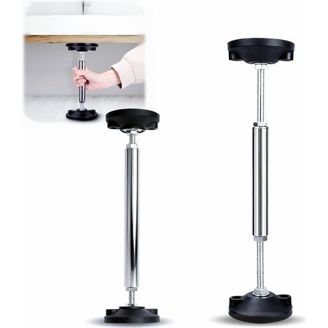 barres de support télescopiques, réglables de 28 cm à 42 cm, supportant jusqu'à 300 kg, pieds de barre courts réglables. Compatibles avec les armoires murales et les meubles TV (28-42 cm). (1/5)