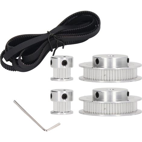2 jeux de poulies synchrones 20T 60T GT2 pour imprimante 3D, tour CNC, alésage intérieur 5 mm (1/5)
