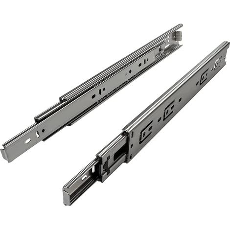 Evotrade – Coulisses à billes 700 mm – Extraction totale – Charge maximale 50 kg – Mécanisme de décrochage à clip – Acier haute résistance