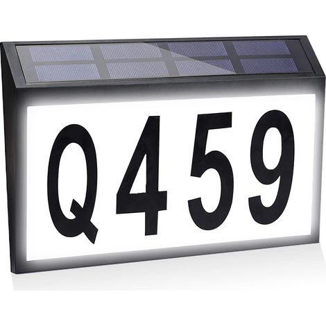 Numéro de la maison solaire pour l'éclairage extérieur - panneau d'adresse de la maison panneau d'adresse LED panneau d'adresse lampe d'adresse pour l'éclairage extérieur panneau d'identification de l (1/5)