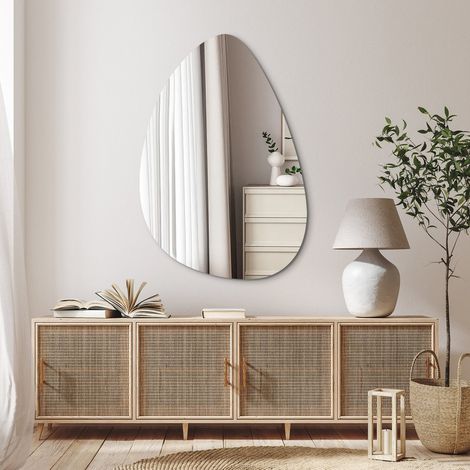 Asymmetrischer Spiegel 65x90cm Badspiegel Asymmetrischer Organischer Wandspiegel Dekorative Spiegel für Badezimmer Wohnzimmer Schlafzimmer Gäste WC