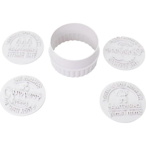 Tampon à biscuits de Noël personnalisé en 4 pièces avec emporte-pièce, biscuits de Noël personnalisés faits main, cadeau idéal pour la pâtisserie - FFY (1/4)